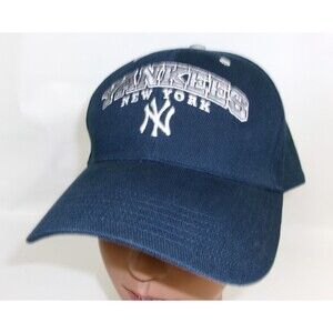 Vintage New York Yankees MLB by TEI Hat Cap Adjustable Navy Blue Men Baseball